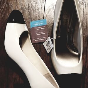 Comfort plus Black and white heels